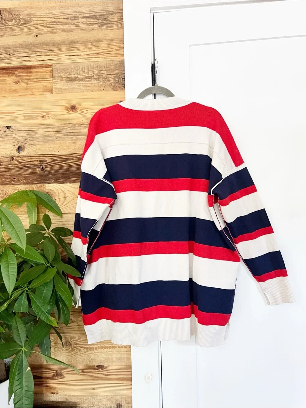 Free People League of Her Own Cardigan in the Americana Combo colorway